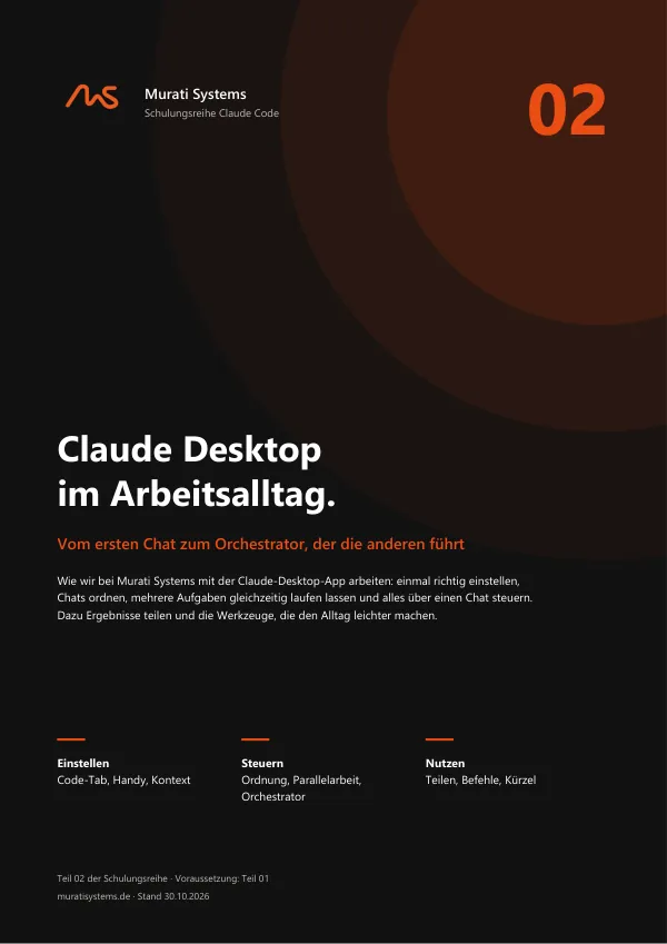 Deckblatt des Hefts „Claude Desktop im Arbeitsalltag“